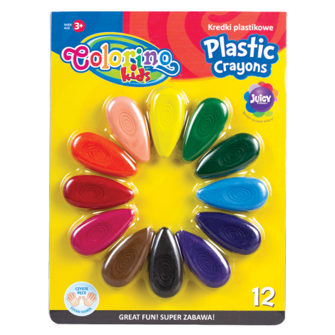 Kredki plastikowe Easy Grip, 12 kolorów