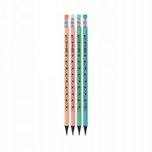 Ołówek Easy Fluo Pastel trójkątny HB, z gumką