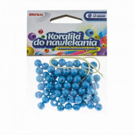 Koraliki plastikowe Brewis 8mm, Niebieskie - 2