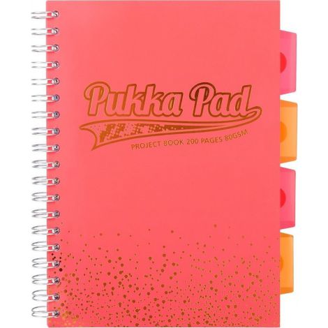 Kołozeszyt Pukka Pad Project Book Blush B5/100/80g kratka, koralowy - 2