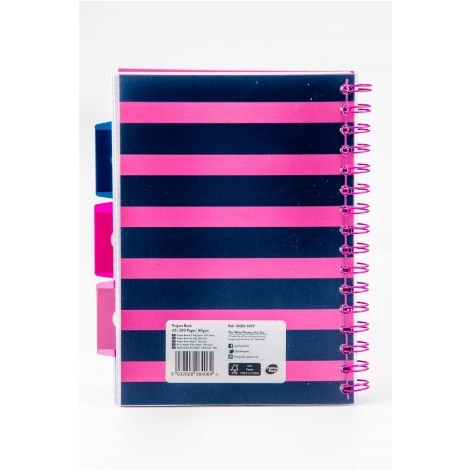 Kołozeszyt Pukka Pad Project Book Navy A5/100/80g kratka, różowy - 3