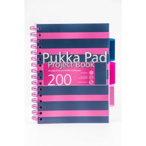 Kołozeszyt Pukka Pad Project Book Navy A5/100/80g kratka, różowy
