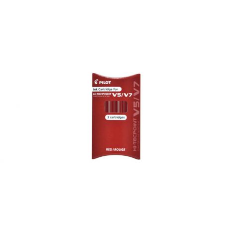 Naboje do cienkopisu Pilot V5 Cartridge System 3 szt. czerwony
