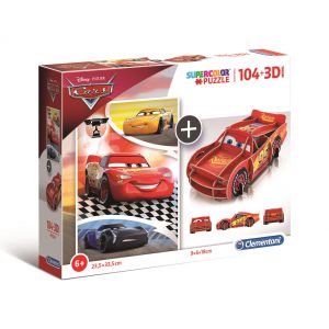 Puzzle Clementoni 104el + 3D Model Cars