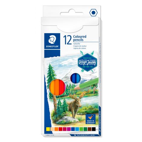 Kredki ołówkowe Staedtler Design Journey sześciokątne, 12 kolorów