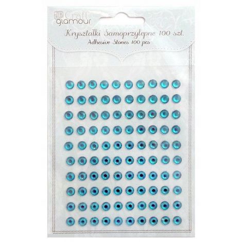 Kryształki samoprzylepne dpCraft 6mm, 100szt, Turquoise