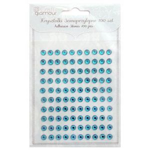 Kryształki samoprzylepne dpCraft 6mm, 100szt, Turquoise