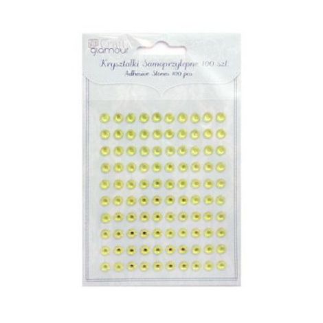 Kryształki samoprzylepne dpCraft 6mm, 100szt, Lime