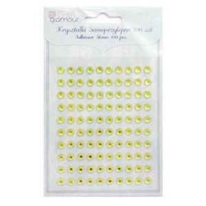 Kryształki samoprzylepne dpCraft 6mm, 100szt, Lime