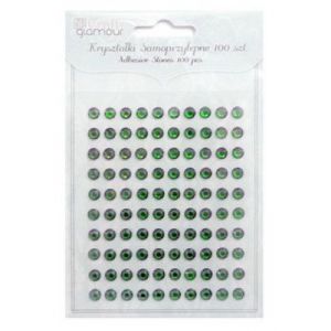 Kryształki samoprzylepne dpCraft 6mm, 100szt, Green