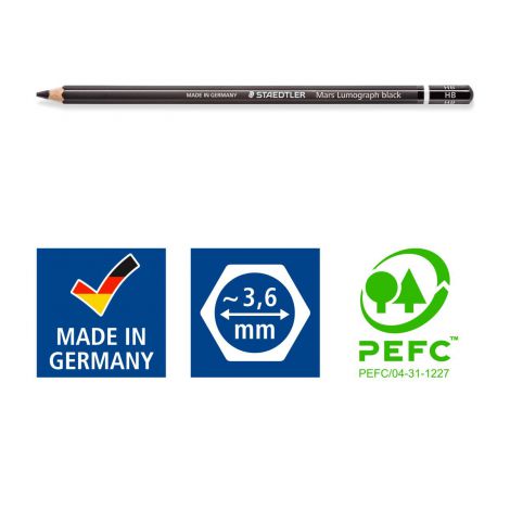 Ołówek Staedtler Mars Lumograph black, sześciokątny HB - 4
