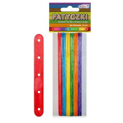 Patyczki kreatywne Aliga kolorowe 15cm, 30szt