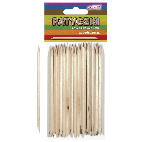 Patyczki kreatywne okrągłe Aliga naturalne 11.5cm, 50szt