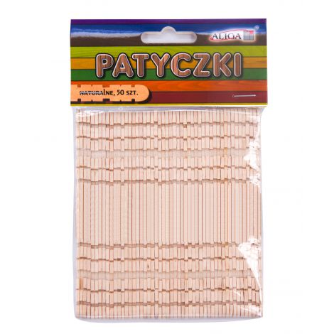 Patyczki kreatywne konstrukcyjne Aliga naturalne 11.4cm, 50szt
