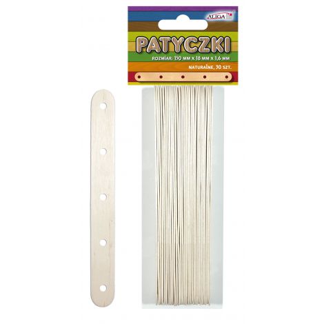 Patyczki kreatywne Aliga naturalne 15cm, 30szt