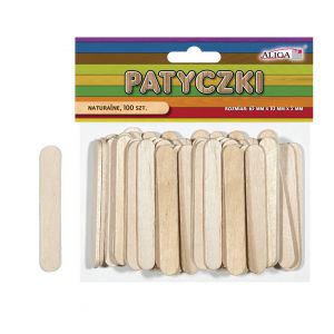 Patyczki kreatywne Aliga naturalne 6.5cm, 100szt