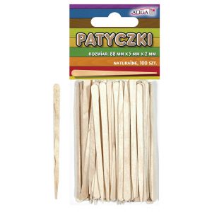Patyczki kreatywne Aliga naturalne 8.8cm, 100szt