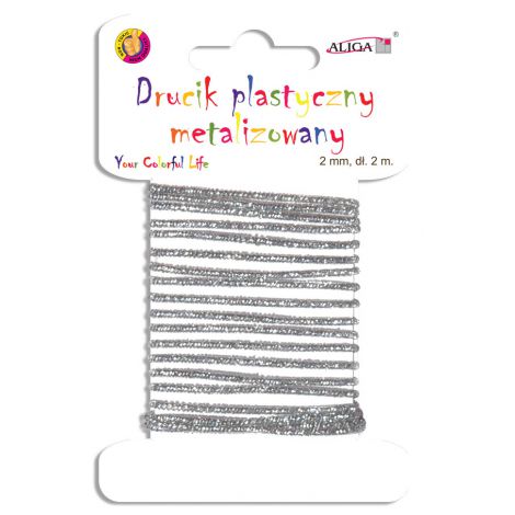 Drucik plastyczny Aliga Srebrny metalizowany 2mm x 2m