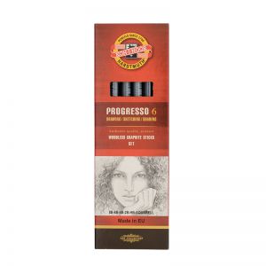 Ołówki grafitowe Koh-i-Noor Progresso Aquarell 8915, HB-8B, 6szt