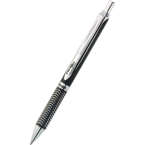 Pióro kulkowe Pentel 0.7mm, aluminiowa obudowa, Czarny