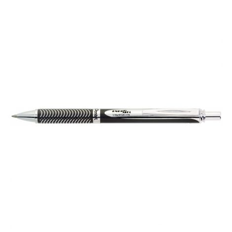 Pióro kulkowe Pentel 0.7mm, aluminiowa obudowa, Czarny - 2