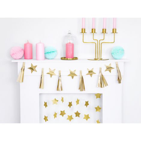 Girlanda papierowa Gwiazdy, 1,3 m, złoty - 4