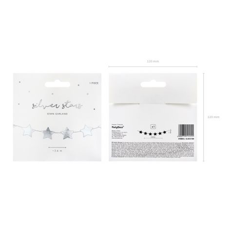 Girlanda Gwiazdki, 3,6m, srebrny - 3