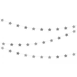 Girlanda Gwiazdki, 3,6m, srebrny