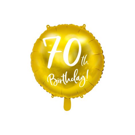 Balon foliowy 70th Birthday, złoty, 45cm