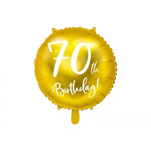 Balon foliowy 70th Birthday, złoty, 45cm