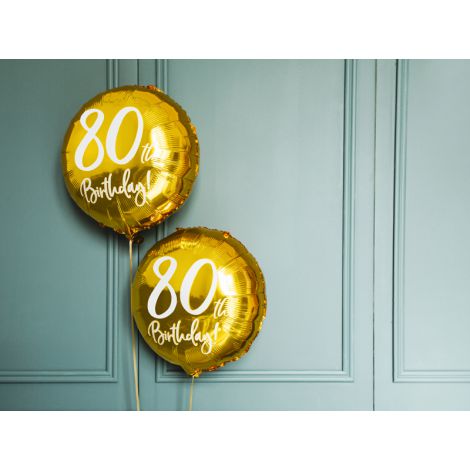 Balon foliowy 80th Birthday, złoty, 45cm - 5