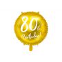 Balon foliowy 80th Birthday, złoty, 45cm - 2