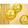 Balon foliowy 80th Birthday, złoty, 45cm - 3