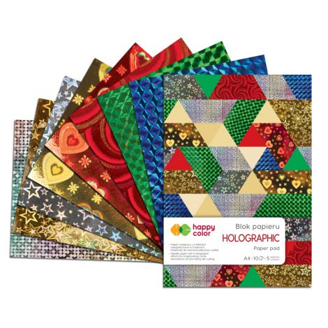 Blok z motywami Happy Color Holographic A4/10/70g