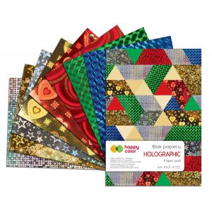 Blok z motywami Happy Color Holographic A4/10/70g