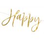 Baner Happy New Year, 66 x 18 cm, złoty - 3