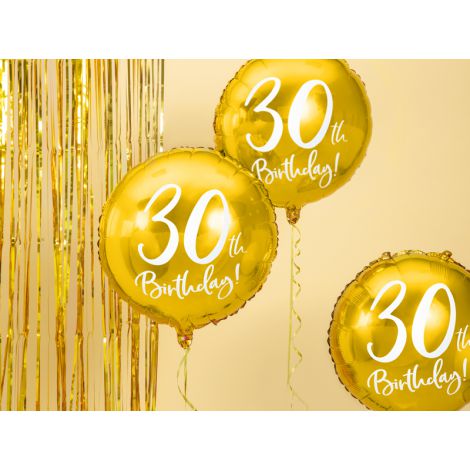 Balon foliowy 30th Birthday, złoty, 45cm - 6