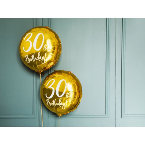 Balon foliowy 30th Birthday, złoty, 45cm - 7
