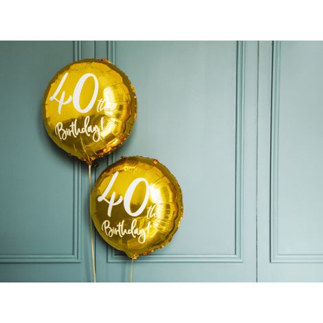 Balon foliowy 40th Birthday, złoty, 45cm - 5