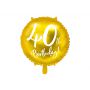 Balon foliowy 40th Birthday, złoty, 45cm - 2
