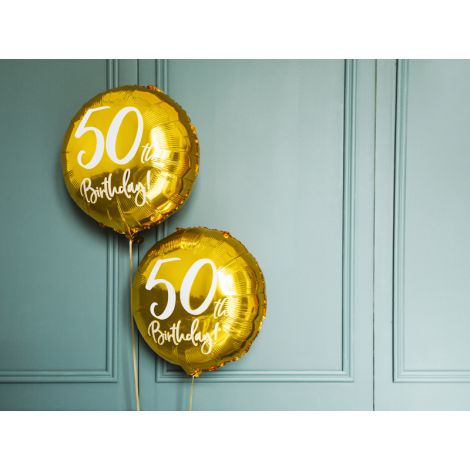 Balon foliowy 50th Birthday, złoty, 45cm - 5