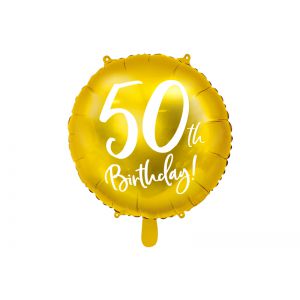 Balon foliowy 50th Birthday, złoty, 45cm