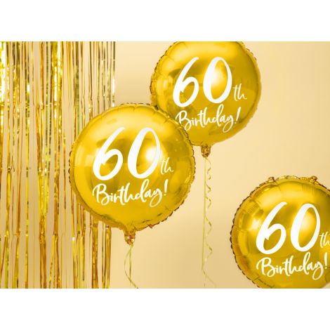 Balon foliowy 60th Birthday, złoty, 45cm - 3