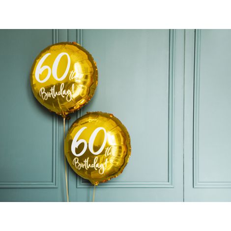 Balon foliowy 60th Birthday, złoty, 45cm - 5