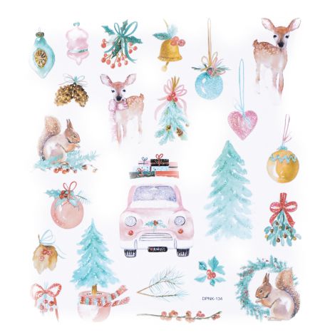 Naklejki dpCraft Brokat Jolly Christmas, 23szt