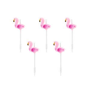 Świeczki urodzinowe Flamingi,  3 cm, 5 sztuk