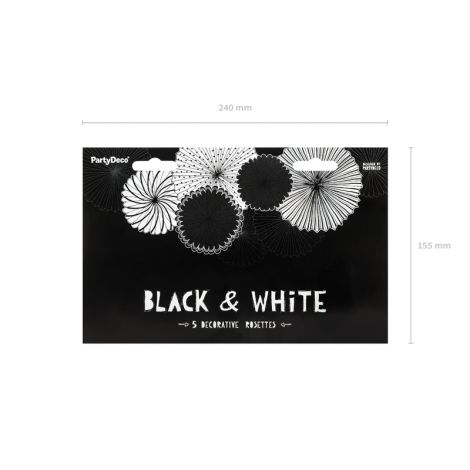 Rozety dekoracyjne Black&White, mix wzorów, 5 sztuk - 3