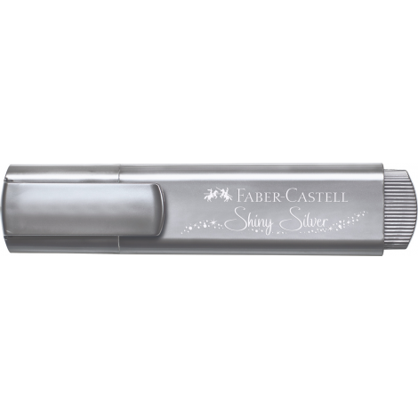 Zakreślacz Faber-Castell 1546 metaliczny, srebrny - 2