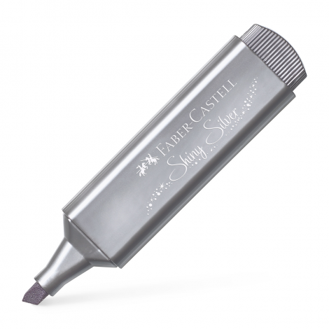Zakreślacz Faber-Castell 1546 metaliczny, srebrny - 3