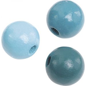 Koraliki drewniane Knorr Prandell mix turkusowy, 12mm